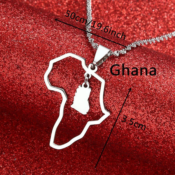 Africa Ghana Map Necklace