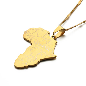 Africa Ghana Map Necklace