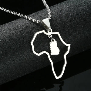 Africa Ghana Map Necklace