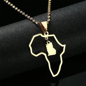 Africa Ghana Map Necklace