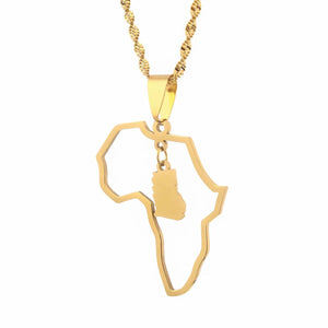 Africa Ghana Map Necklace