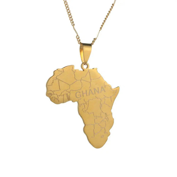 Africa Ghana Map Necklace