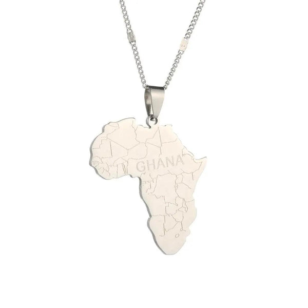 Africa Ghana Map Necklace