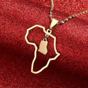 Africa Jamaica Map Necklace