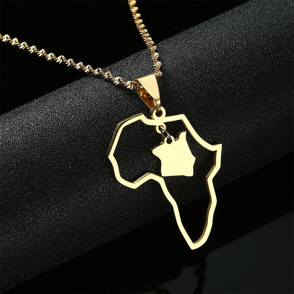 Africa Kenya Map Necklace