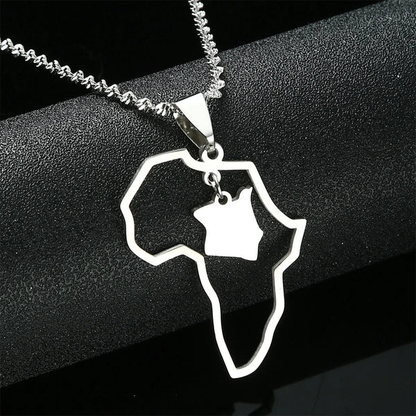 Africa Kenya Map Necklace