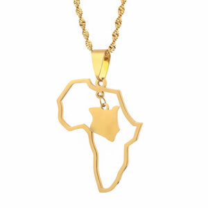 Africa Kenya Map Necklace