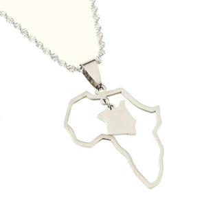 Africa Kenya Map Necklace