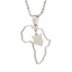 Africa Kenya Map Necklace