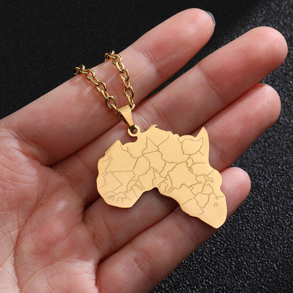 Africa Map Necklace