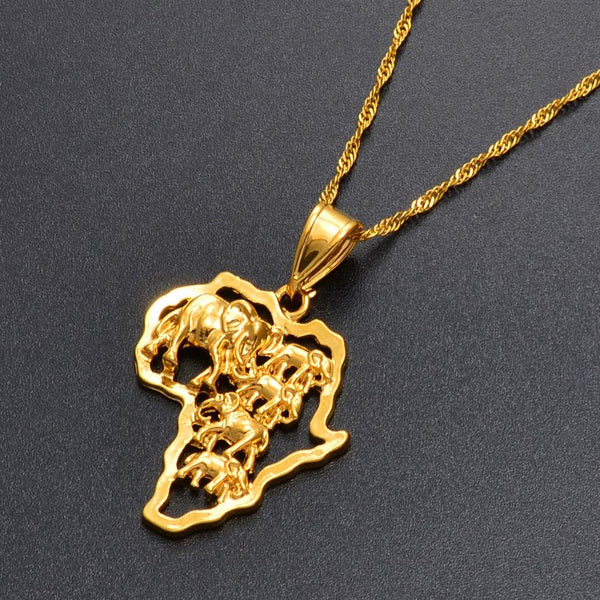 Africa Map Necklace