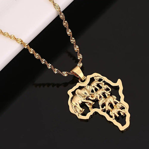 Africa Map Necklace