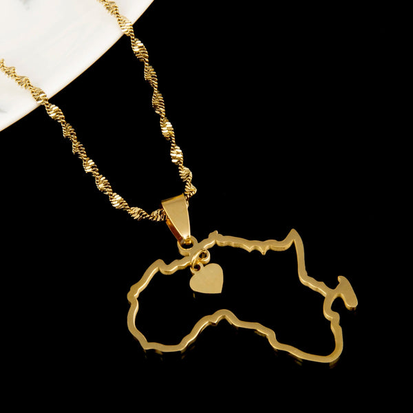 Africa Map Necklace