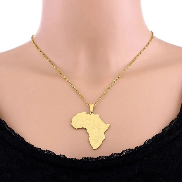 Africa Map Necklace
