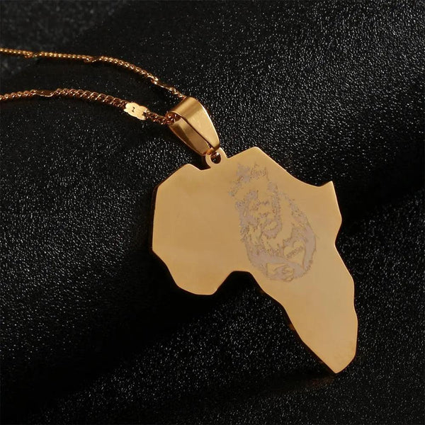 Africa Map Necklace