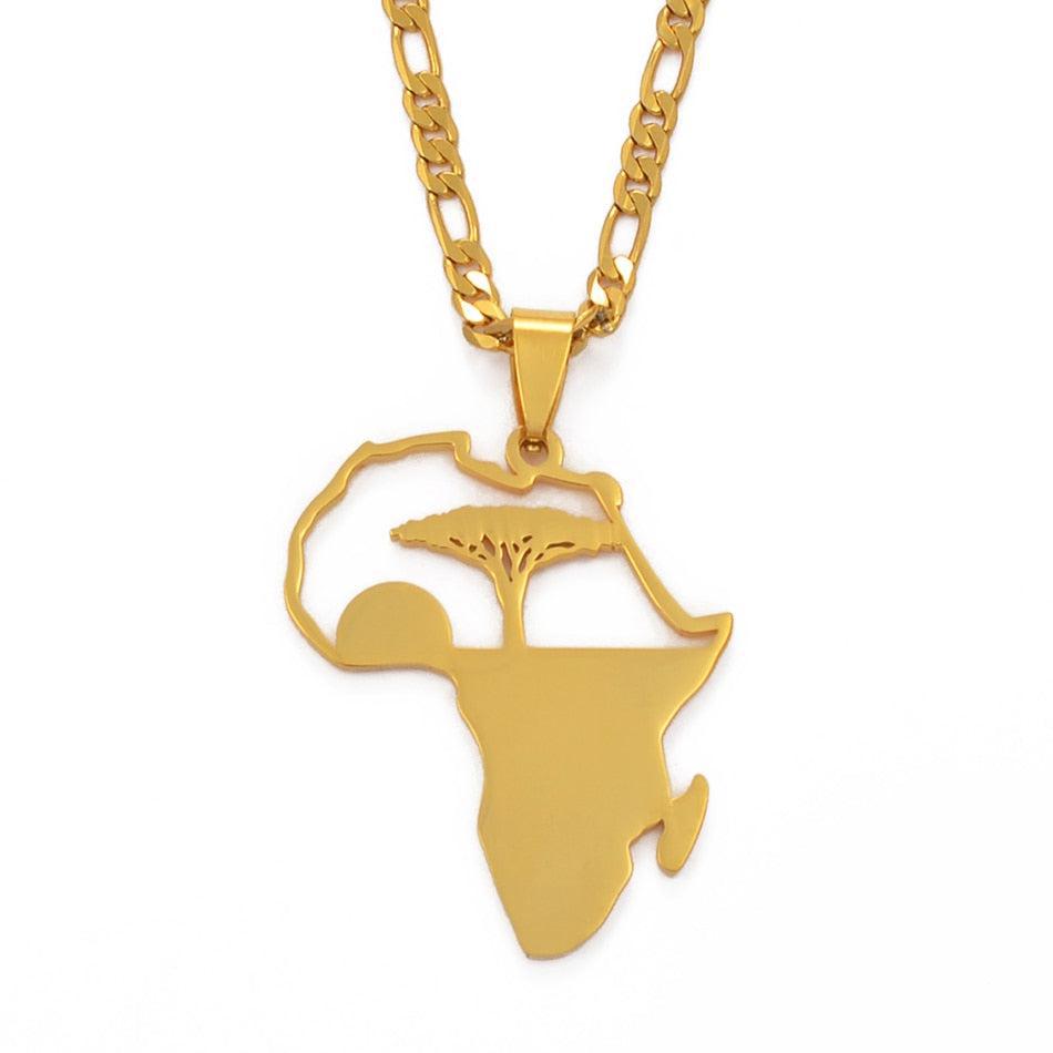 Africa Map Necklace