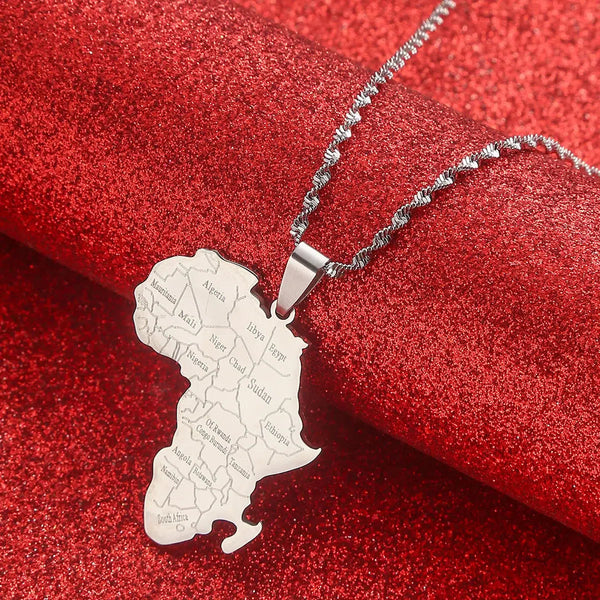 Africa Map Necklace