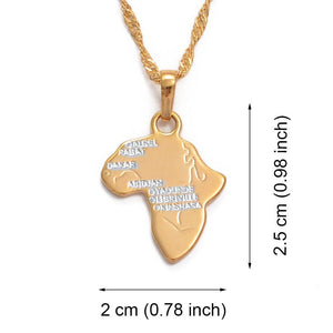 Africa Map Necklace