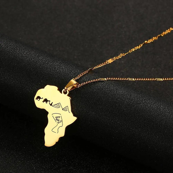 Africa Map Necklace