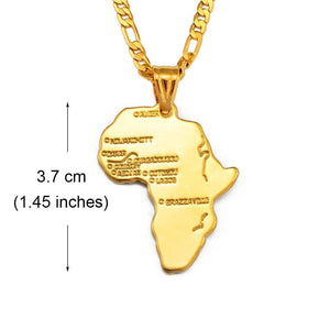 Africa Map Necklace