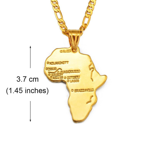 Africa Map Necklace