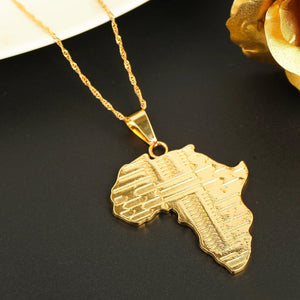 Africa Map Necklace