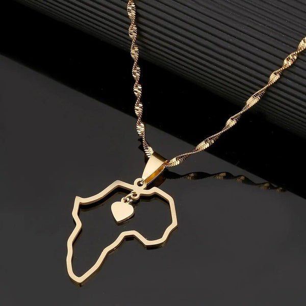 Africa Map Necklace