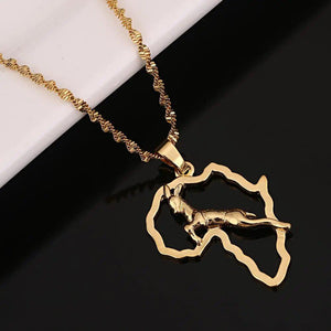 Africa Map Necklace