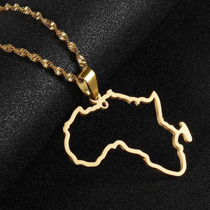 Africa Map Necklace