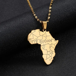 Africa Map Necklace