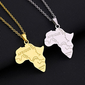 Africa Map Necklace