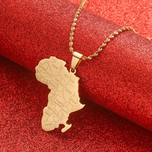 Africa Map Necklace