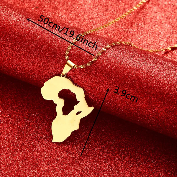 Africa Map Necklace