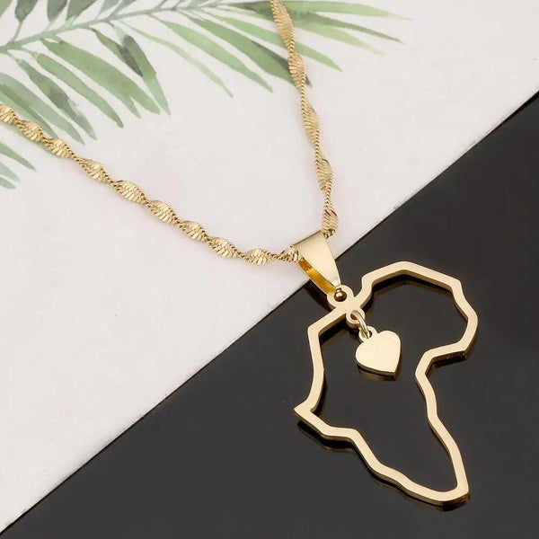 Africa Map Necklace