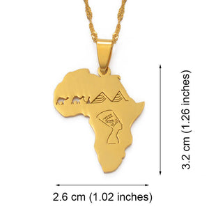 Africa Map Necklace