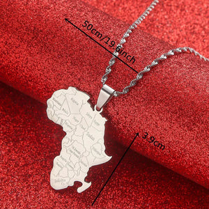 Africa Map Necklace