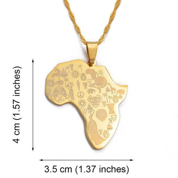 Africa Map Necklace