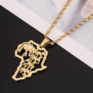 Africa Map Necklace