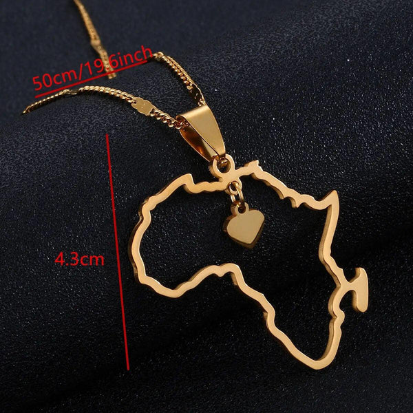 Africa Map Necklace