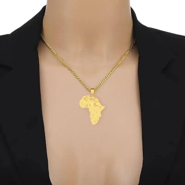 Africa Map Necklace