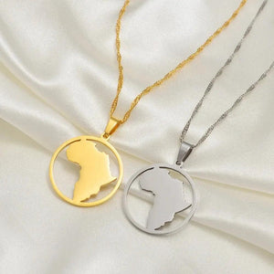 Africa Map Necklace