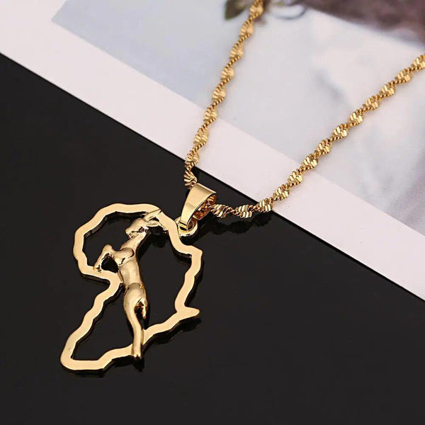 Africa Map Necklace