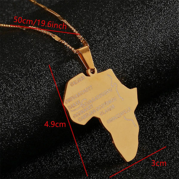 Africa Map Necklace