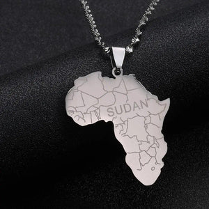 Africa Map Necklace