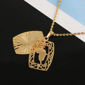 Africa Map Necklace