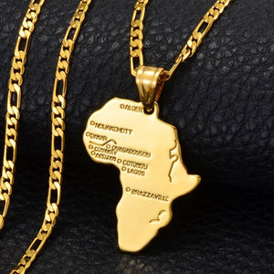 Africa Map Necklace