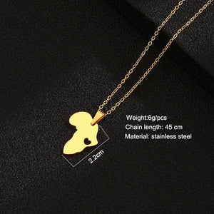 Africa Map Necklace