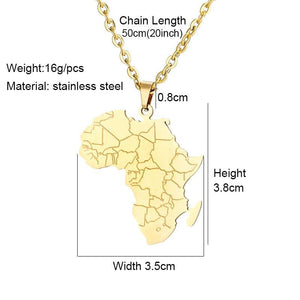 Africa Map Necklace