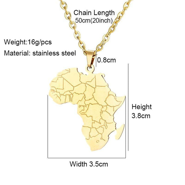 Africa Map Necklace