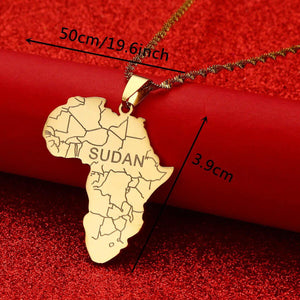 Africa Map Necklace